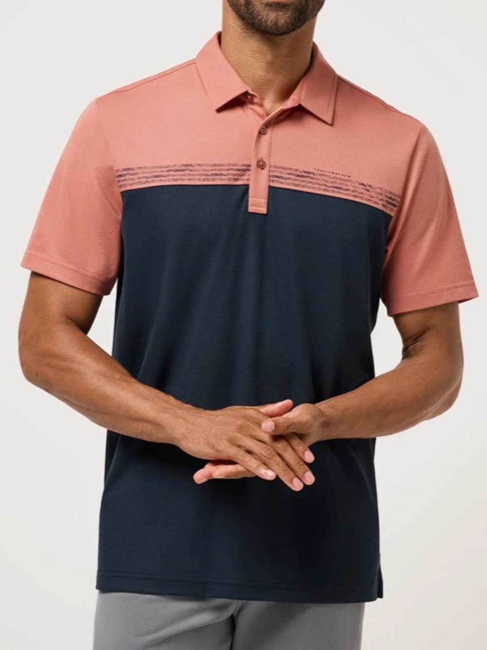 Travis Mathew Society Rules Colorblock Polo NWT